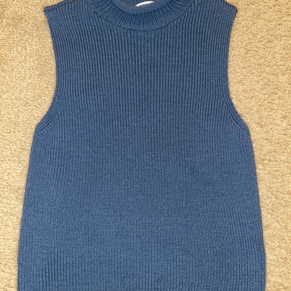 Misguided Blue Sleeveless Knit Top Misguided